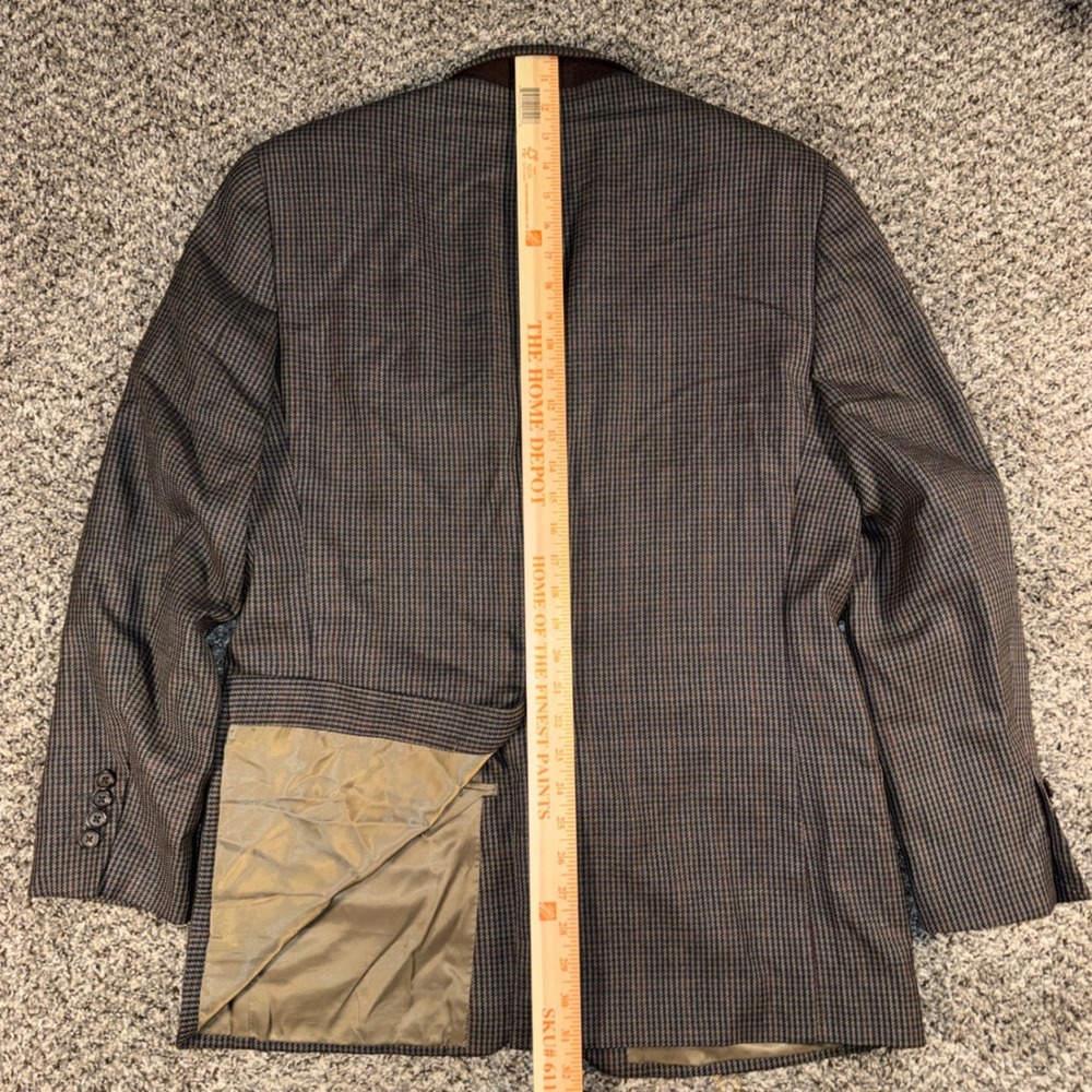 Ralph by Ralph Lauren Mens 41R Wool Blazer Brown Houndstooth Sport Coat Vintage - Picture 8 of 8